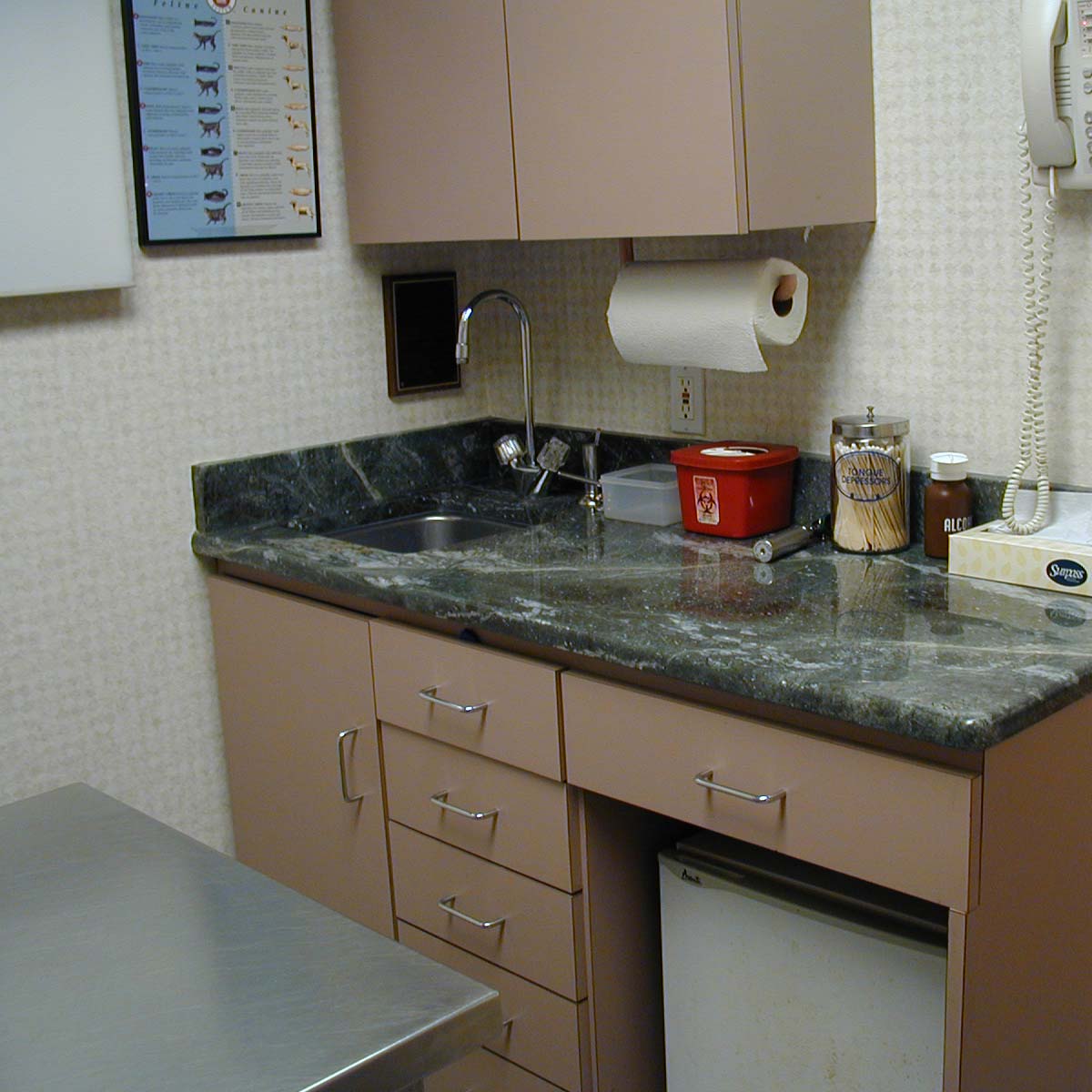 a room with a sink and a sink dishwasher